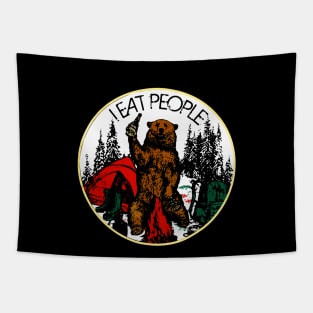 Camping Hiking I Hate People I Eat People Bear Tapestry