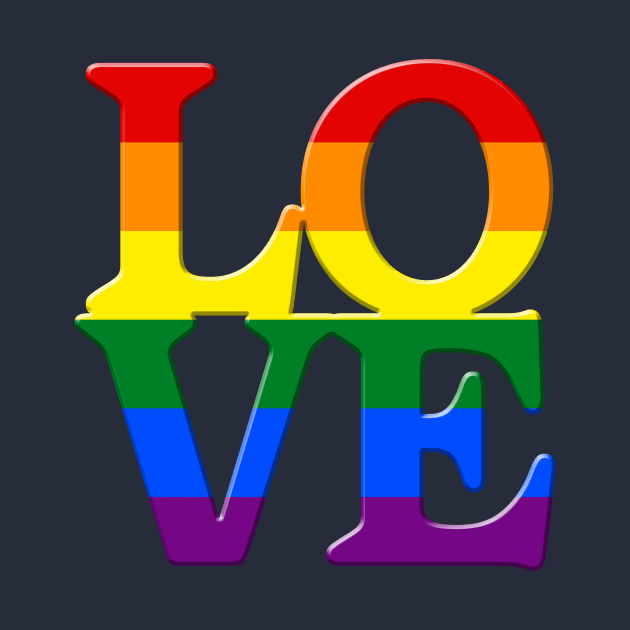 LOVE Rainbow Gay Pride LGBT Gay Rights Equality by TeeCreations