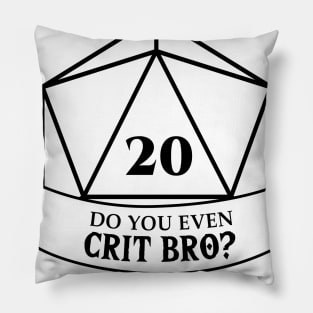 Do you even Crit Bro? with die on 20 Pillow