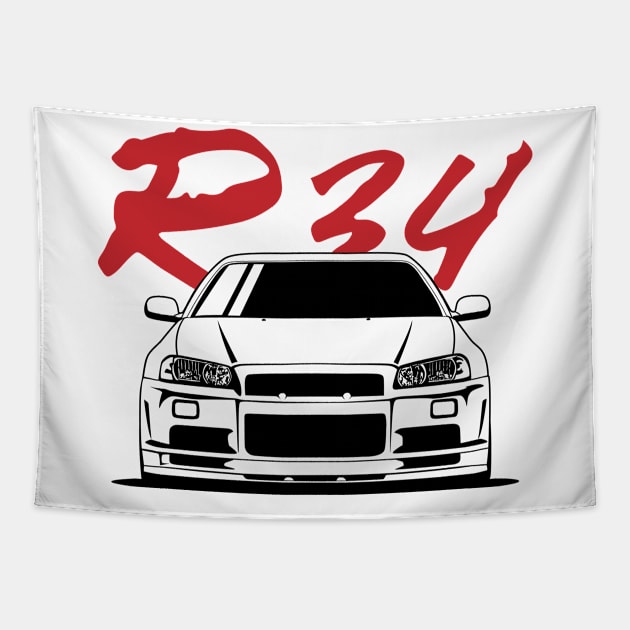 Skyline R34 GTR Tapestry by Markaryan