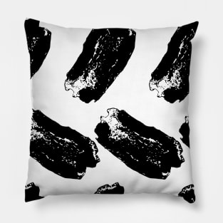 Black bold strokes on a white background Pillow