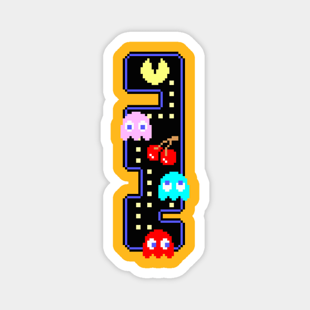 Snackman Retro Pixel Tee Magnet by SuperFX