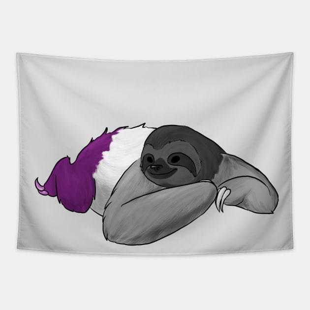 Asexual Pride Sloth Tapestry by Khalico