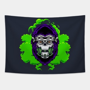Gorilla with Gas Mask Illustration Tapestry