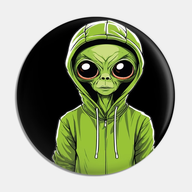This Is My Human Custome I'm Really An Alien Pin by WoodShop93