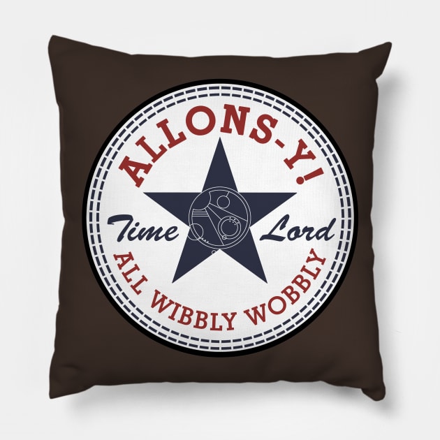 Allons-y! All Wibbly Wobbly Pillow by AliensOfEarth