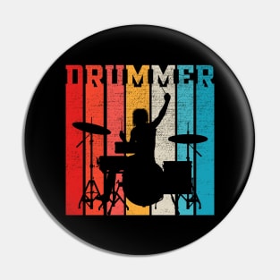 Drummer Retro Style Drum Player Pin