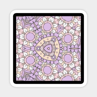 Kaleidoscope of Pastel Color Layered Mandalas Magnet