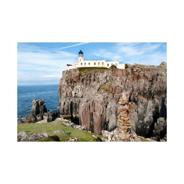 A cairn built near Neist Point Lighthouse on Isle of Skye, Scotland by richflintphoto