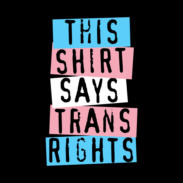 this shirt says trans rights by talenlee