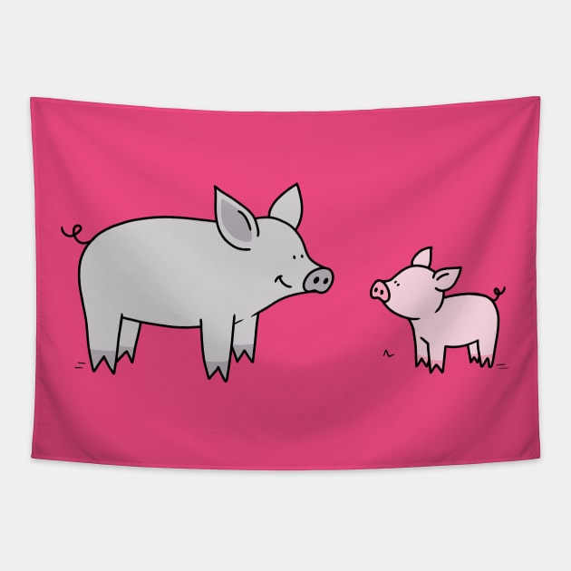 Pigs in a blanket Tapestry by Otterlyalice