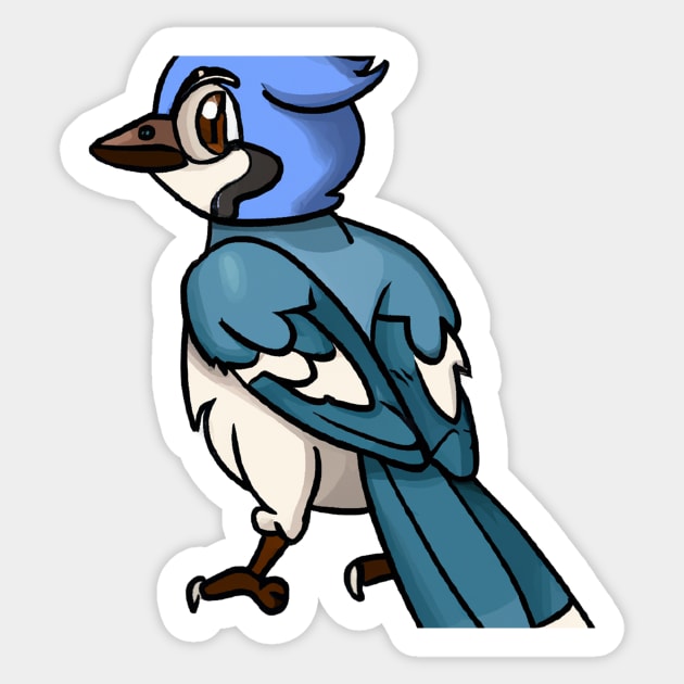 Cute Blue Jay Drawing - Blue Jay - Sticker