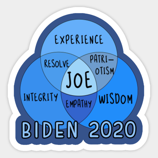 Joe Biden Venn Diagram Biden 2020 Biden 2020 Sticker Teepublic