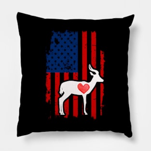 Antelope Merica Usa American Flag Pillow