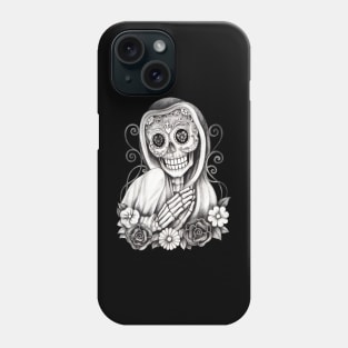 Santa muerte with flowers day of the dead. Phone Case