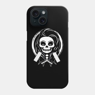 Female Decorator Skull and Paint Roller White Logo Phone Case