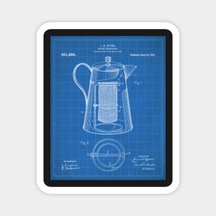 Coffee Percolator Patent - Coffee Shop Art - Blueprint Magnet