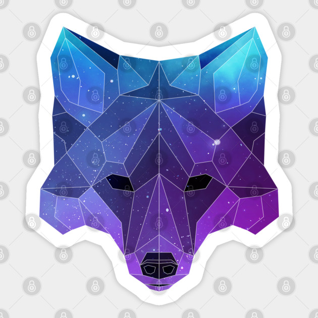 Galaxy Fox Geometric Animal Galaxy Fox Sticker Teepublic