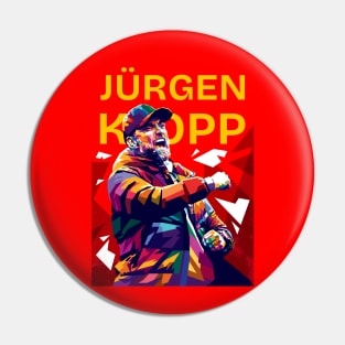 Jurgen Klopp Pop art illustration in Red Pin