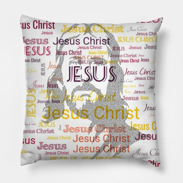 108 holy names of Jesus Christ Pillow by sukhendu.12