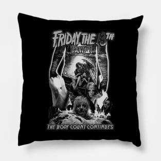 Friday The 13th, Part II. (Black and White). Pillow