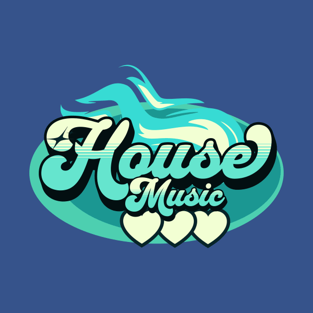 HOUSE MUSIC  - House Music Heat (aqua blue/light mint) by DISCOTHREADZ 