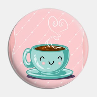 Happy Coffee Pink Pin