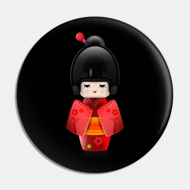 Kokeshi in Red Pin by Rabassa