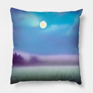 Barovian Field at Night - Watercolor Inspired Print Pillow