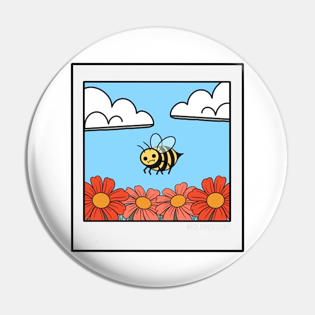 Bee Happy Pin by FoliumDesigns