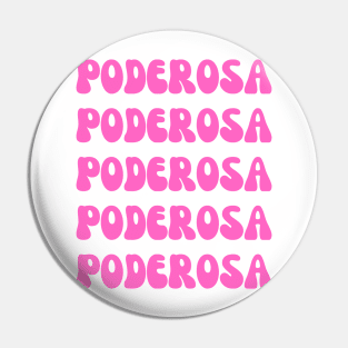 Poderosa in bubble gum pink typography Pin