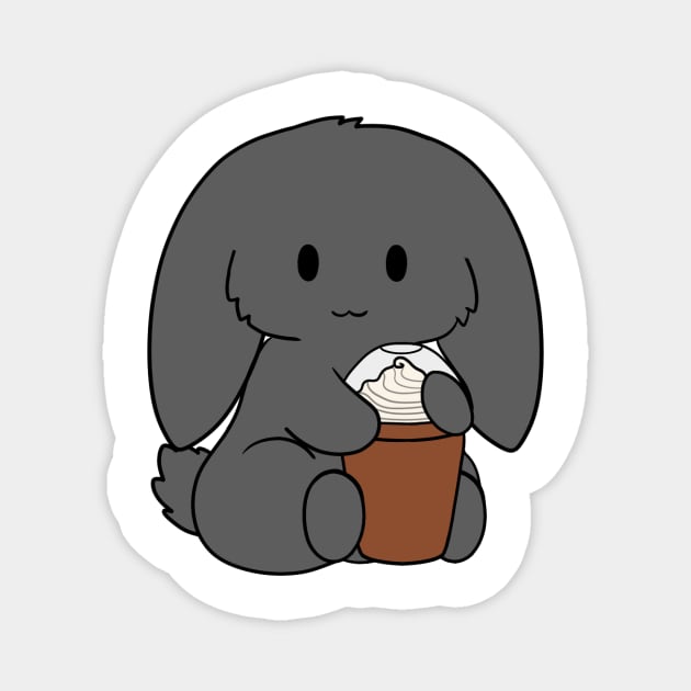 Black Bunny Ice Coffee Magnet by BiscuitSnack