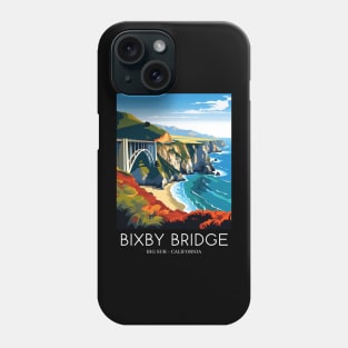 A Pop Art Travel Print of Bixby Bridge in Big Sur - California - US Phone Case