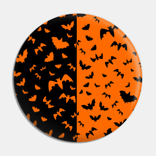 BLACK And Orange Black Bats Pin
