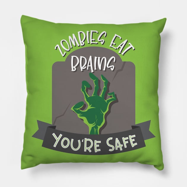 Zombies Eat Brains Pillow by RachelKrueger