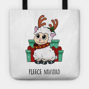 Fleece Navidad | Cute Christmas Pun Tshirt | Sheep Joke Tote