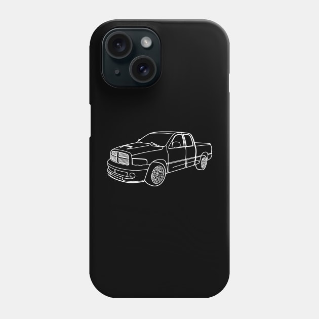 Dodge RAM SRT10 white outline Phone Case by mfz