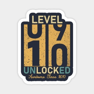 Level 10 Unlocked Awesome Since 2010 10th Birthday Gift Magnet