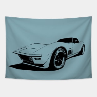 1971 Chevy Corvette - stylized monochrome Tapestry