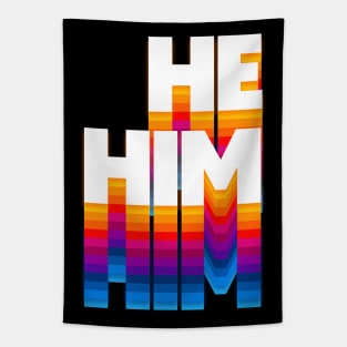 He/Him Pronouns / Retro Faded Design Tapestry