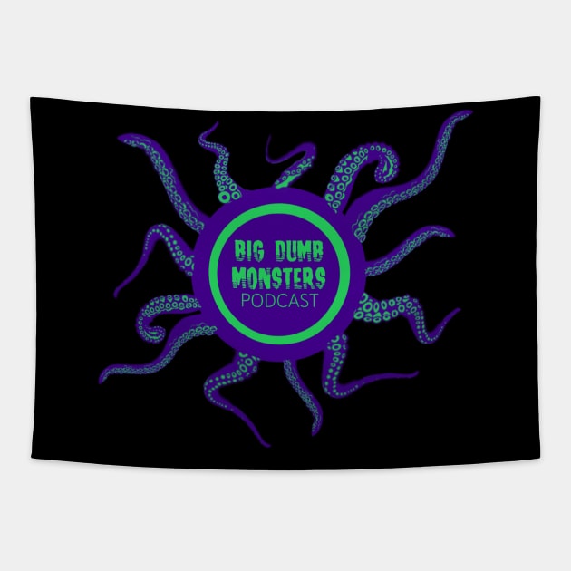 Dig Dumb Eldritch Horror T-Shirt But In Neon Tapestry by Big Dumb Monsters