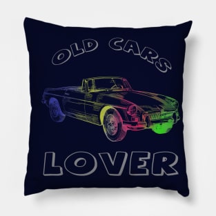 Old cars lovers bright colors design Pillow