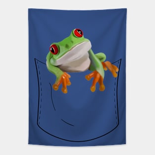 Peeking Pocket Pet - Tree Frog Tapestry