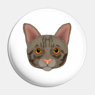 Grey Tabby cat Pin