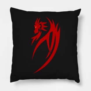 Red dragon tribal tattoo Pillow