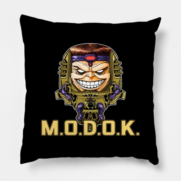 MODOK (Black Print) Pillow by Nerdology