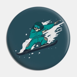 Snowboarding Skeleton Pin