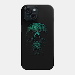 Green Binary Skull - Hacker Phone Case