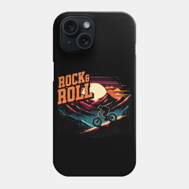 Rock and Roll Mountain Bike Design Phone Case by Miami Neon Designs