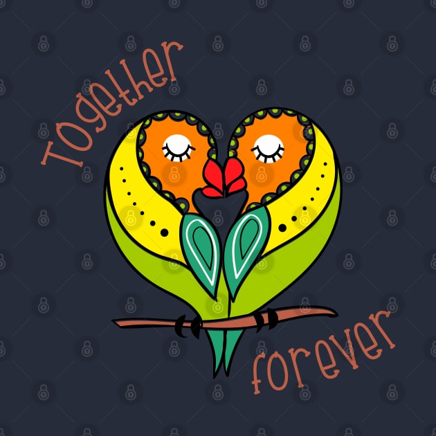 Together Forever Parrot Couple by Mako Design 